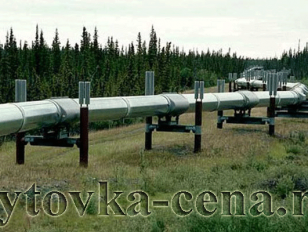Газовая труба на сваях.